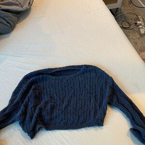 Cotton On Blue Crew Neck Cable Knit Sweater
